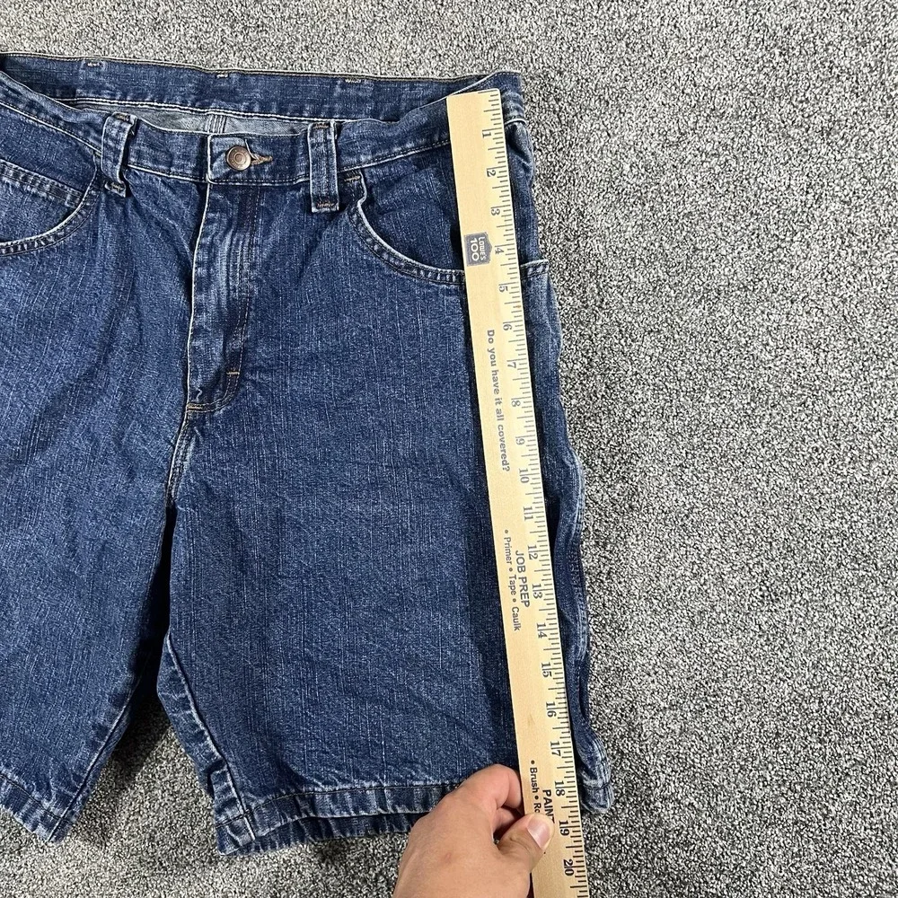 Wrangler Carpenter Denim Shorts Men's 36 Blue Relaxed Workwear Cotton Jorts